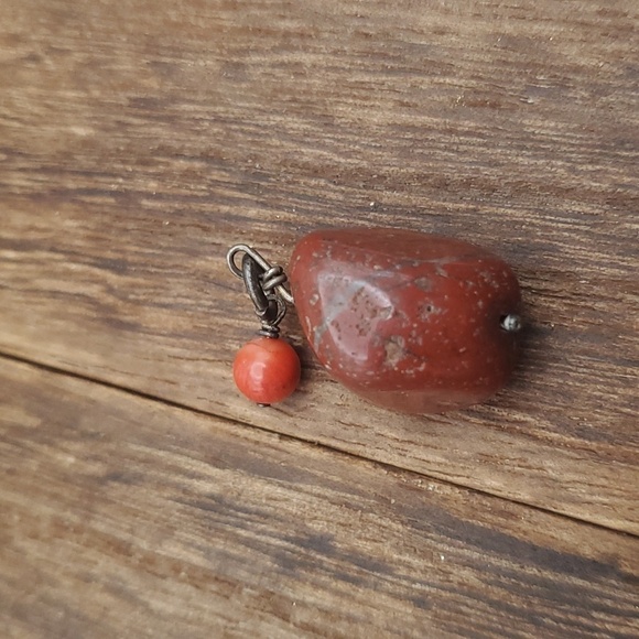 Natural red jasper earth stone native necklace pendant - Picture 1 of 2